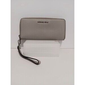 Michael Kors Gray Zip Around Wristlet Wallet Clutch Purse 8.5"×4"